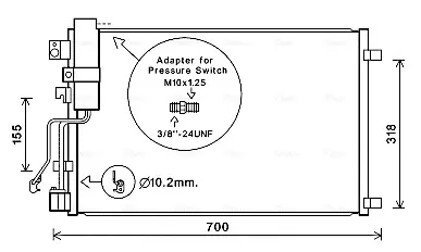 AVA NISSAN Конденсатор кондиціонера QASHQAI 1.5, 2.0 06-13 AVA COOLING DNA5283D (фото 1)