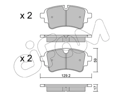 AUDI Колодки гальмівні A4 2.0 16-, A5 1.4 16-, VW CIFAM 822-1129-1