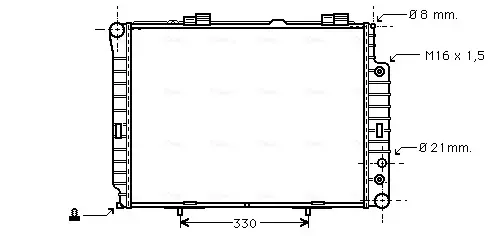 Радіатор охолодження двигуна MB E-class (W210) 2.0i, 2.3i, 2.4i, 2.6i, 2.8i, 3.2i 5AT AVA AVA COOLING MSA2214 (фото 1)