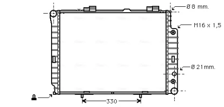 Радіатор охолодження двигуна MB E-class (W210) 2.0i, 2.3i, 2.4i, 2.6i, 2.8i, 3.2i 5AT AVA AVA COOLING MSA2214
