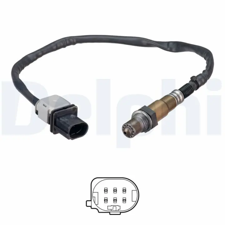 Лямбда-зонд (кількість дротів 5, 500мм) VOLVO S60 II, V60 I, V70 III, XC60 I, XC70 II 2.0D/2.4D/2.4DH 08.07-07.18 Delphi ES2130212B1 (фото 1)