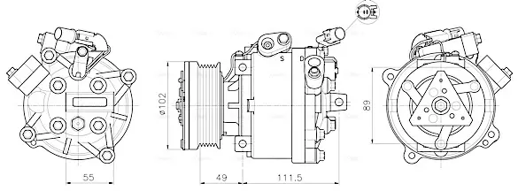 Компресор кондиціонера MITSUBISHI ASX/ LANCER (2007)- (AVA) AVA COOLING MTAK294 (фото 1)