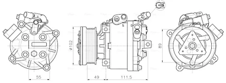 Компресор кондиціонера MITSUBISHI ASX/ LANCER (2007)- (AVA) AVA COOLING MTAK294