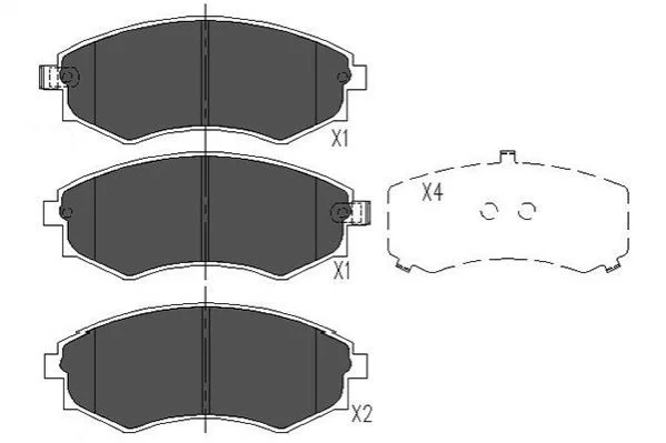 PARTS HYUNDAI Тормозн.колодки передн.Lantra,Sonata II,III,SsangYong Korando,Musso 88- KAVO KBP-3027 (фото 1)