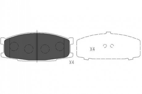 PARTS MITSUBISHI К-т гальмівних колодок передніх Canter KAVO KBP-5527 (фото 1)