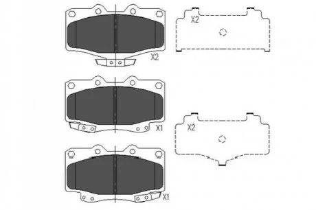 PARTS TOYOTA Гальмівні колодки LandCruiser 3,0-3,4 -02 KAVO KBP-9054