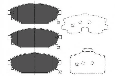 PARTS HYUNDAI Тормозные колодки передние.Galloper 98- KAVO KBP-3014