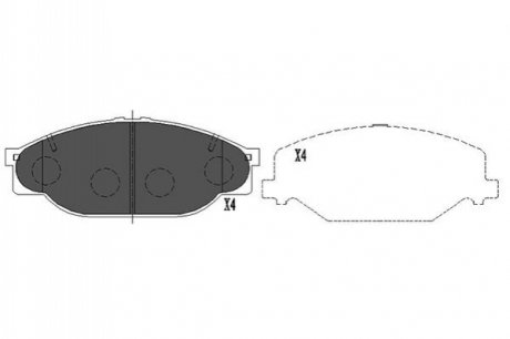 PARTS TOYOTA Гальмівні колодки передн. Hiace 89-95 KAVO KBP-9039 (фото 1)