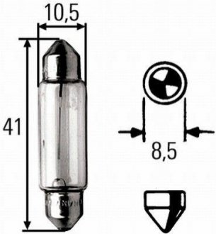12V 5W SV8.5-8 Автолампа галогенова HELLA 8GM 002 091-311