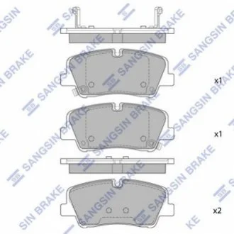 Колодки гальмівні дискові (комплект 4 шт) Hi-Q (SANGSIN) SP4038