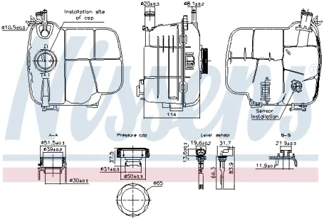 Бачок розширювальний з кришкою OPEL ASTRA (2004) (вир-во Nissens) NISSENS 996305