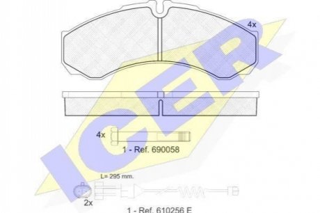 Комплект гальмівних колодок (дискових) ICER 141208-117