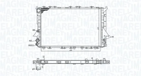 Радіатор охолодження Audi 100 91-94,A6 1.8/2.5TDI 94-97 мКПП MAGNETI MARELLI 350213189900