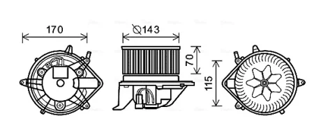 Вентилятор обігрівача салону Mini Clubman (08-), Cooper (07-), Countryman (11-) AVA AVA COOLING BW8458