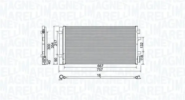 Радіатор кондиціонера MEGANE III, FLUENCE, SCENIC MAGNETI MARELLI 350203762000 (фото 1)
