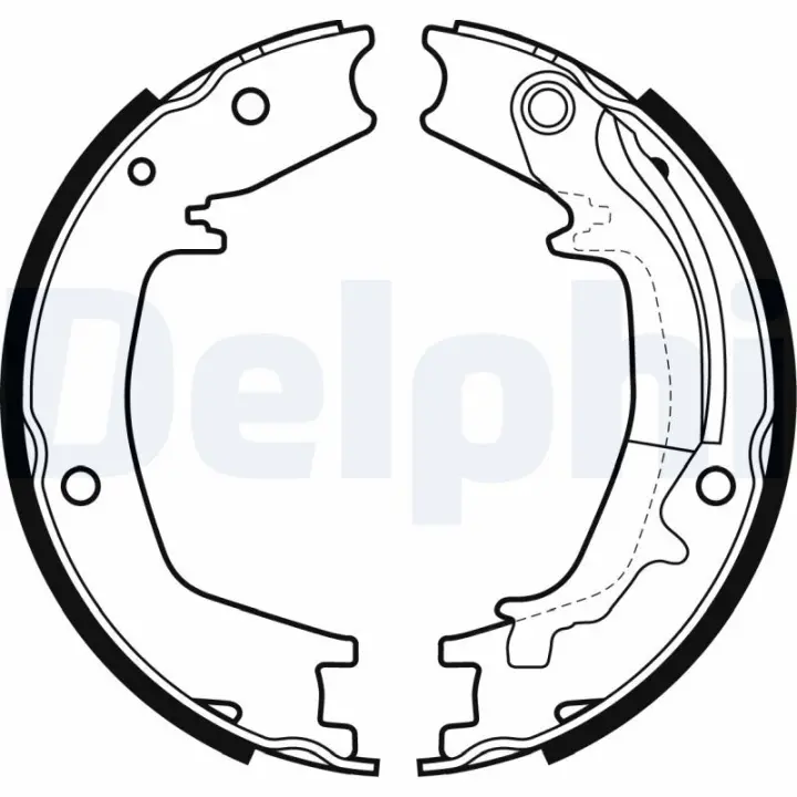 Колодки ручного тормоза Hyundai Santa FE I 01-6,Trajet 00-08, Elantra 00-06/Kia Sportage 04- Delphi LS1985 (фото 1)