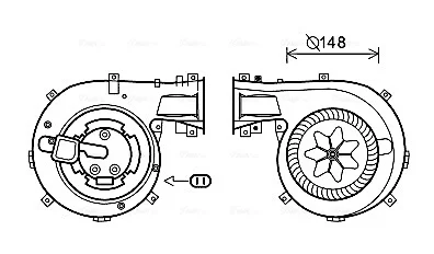 Вентилятор обігрівача салону Opel Vectra C (02-) auto AC AVA AVA COOLING OL8618