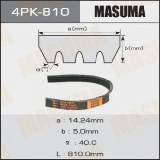 Ремень поликлиновой 4PK- 810 Masuma 4PK810 (фото 1)