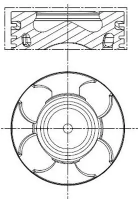 Поршень з кільцями RENAULT 70,00 1.3 D Multijet 199 A3.000,263 A2.000 (вир-во Mahle) MAHLE / KNECHT 011 PI 00100 001 (фото 1)