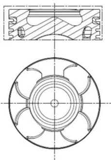 Поршень з кільцями RENAULT 70,00 1.3 D Multijet 199 A3.000,263 A2.000 (вир-во Mahle) MAHLE / KNECHT 011 PI 00100 001