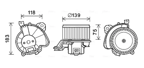 Вентилятор обігрівача салону Citroen Nemo/Peugeot Bipper/Fiat Qubo (08-) 1.3HDi, Punto (07-) 1.4i AVA AVA COOLING FT8431