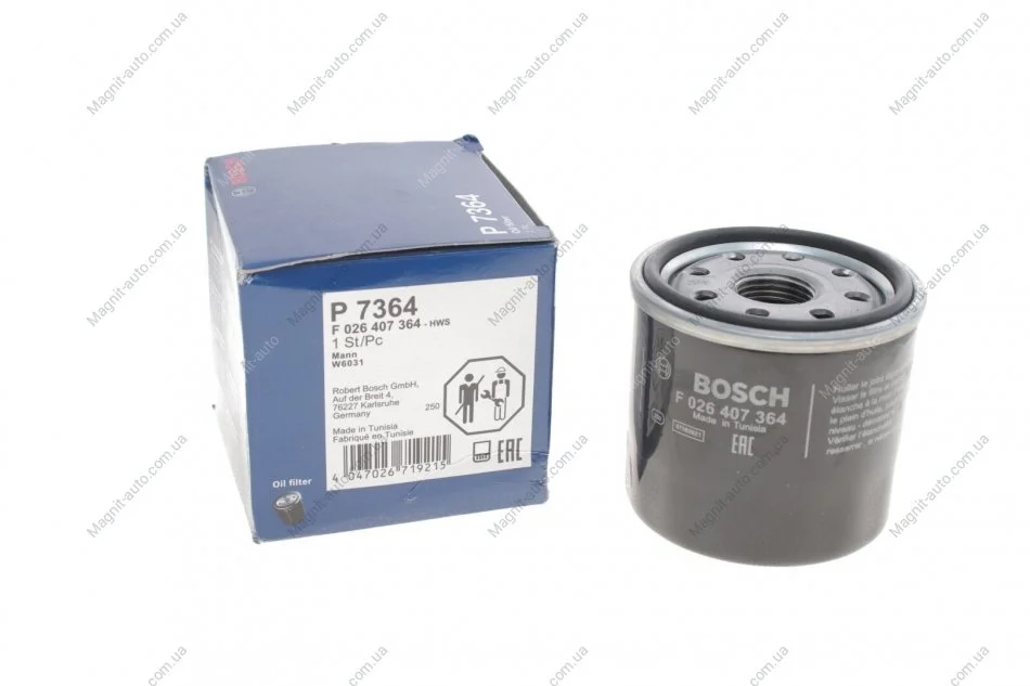 Фильтр масляный 7306 LEXUS/TOYOTA ES/UX/Camry/RAV4 ''2.0-2.5''17>> BOSCH F026407364 (фото 1)