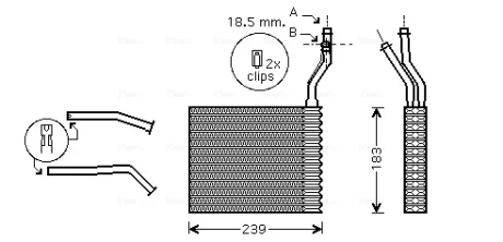 Теплообмінник, система опалення салону CLEVER FIT AVA COOLING FDA6364