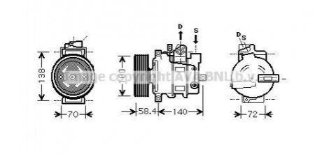 AUDI Компресор кондиціонера A4 B6 00-, A4 B7 04-, SEAT AVA COOLING AIAK262 (фото 1)