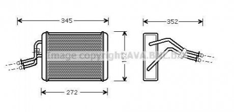 Радиатор отопителя салона Ford Tranzit 00>06 AC+ AVA COOLING FD6317 (фото 1)