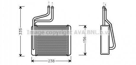 FORD радіатор опалення Mondeo I,II,III AVA COOLING FD6286 (фото 1)