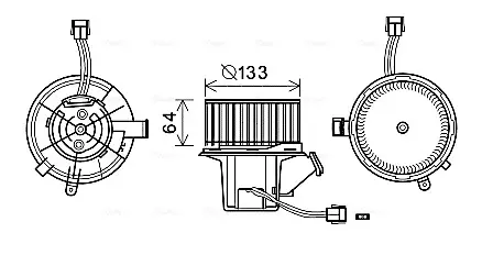 Вентилятор обігрівача салону MB C-Class W204 (07-), E-Class W212 (09-) AVA AVA COOLING MS8640 (фото 1)