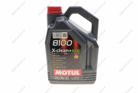 Олія моторна /8100 X-clean+ EFE 0W30 5L/111678 Motul 853951