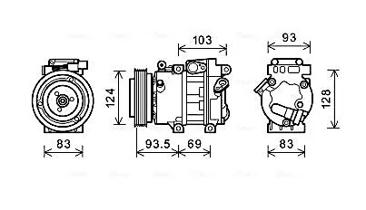 Компресор кондиціонера HYUNDAI I30/ KIA CEED (2007) (AVA) AVA COOLING HYAK238 (фото 1)