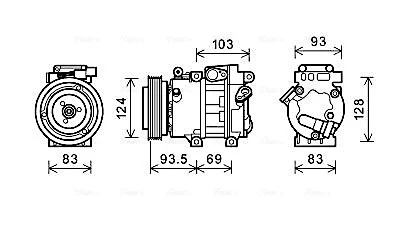 Компресор кондиціонера HYUNDAI I30/ KIA CEED (2007) (AVA) AVA COOLING HYAK238