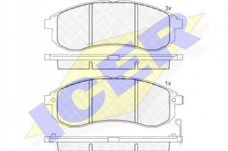 Комплект гальмівних колодок (дискових) ICER 181507