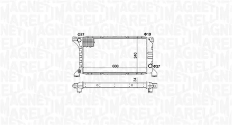 Радіатор двигуна FORD TRANSIT 2,5D MAGNETI MARELLI 350213193500