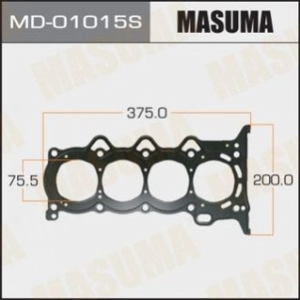 Прокладка ГБЦ 1NZ-FE, трехслойная (металл-эластомер) Толщина 0,75 мм GREAT WALL HOVER M4 1.5 (MD-01015S) Masuma MD01015S
