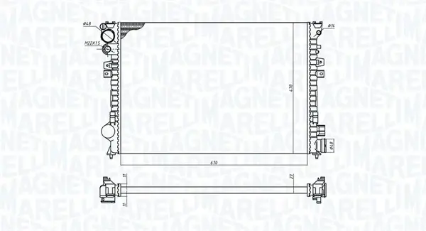 CITROEN Радиатор охлаждения Evasion,Jumpy,Fiat Scudo,Peugeot 806,Expert 1.9TD/2.0HDI MAGNETI MARELLI 350213102700 (фото 1)
