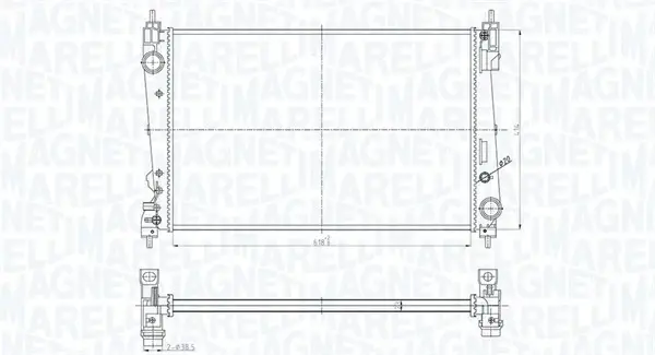 FIAT радіатор охолодження Brava II,Doblo,Grande Punto 1.3/1.9d 07- MAGNETI MARELLI 350213184300 (фото 1)