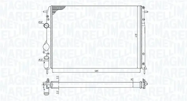 RENAULT радіатор охолодж. (з AC) Sandero,Logan,Megane 1.5/1.9dCi MAGNETI MARELLI 350213198500 (фото 1)