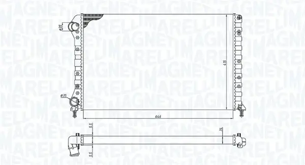 Радіатор двигуна FIAT DOBLO (119) 1,4 1.6 16V 1.9 D 03.2001- MAGNETI MARELLI 350213194400 (фото 1)