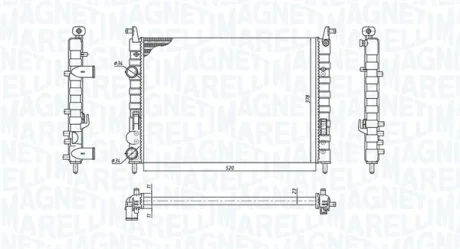 FIAT Радіатор охолодження ALBEA (178_, 172_) 1.4 07-09 MAGNETI MARELLI 350213196300
