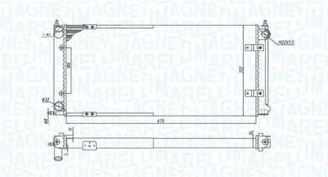 VW радіатор вод. охолодження GOLF GTD 1.6 85- MAGNETI MARELLI 350213188300