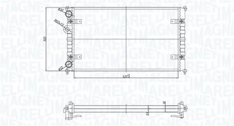 VW Радиатор охлаждения Caddy II,Polo,Seat MAGNETI MARELLI 350213167700