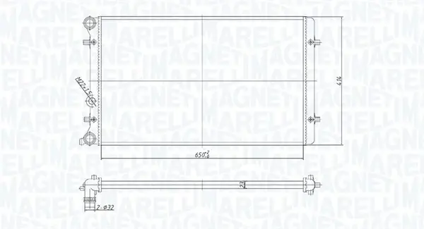 VW Радіатор охолодження GOLF IV 97- MAGNETI MARELLI 350213190800 (фото 1)