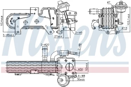 Радіатор віпрацьованних газів VAG NISSENS 989420