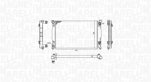 Радіатор AUDI A4 1.8-2.0 AUT 00- MAGNETI MARELLI 350213196600 (фото 1)