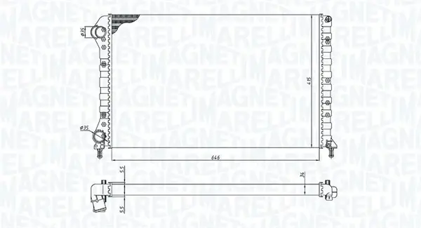 Радіатор FIAT DOBLO 1.2, 1.4 MAGNETI MARELLI 350213179000 (фото 1)