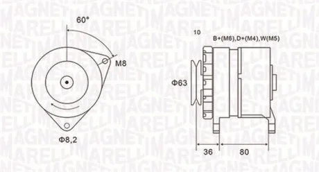 Генератор FORD FIESTA II -93 MAGNETI MARELLI 063735060010