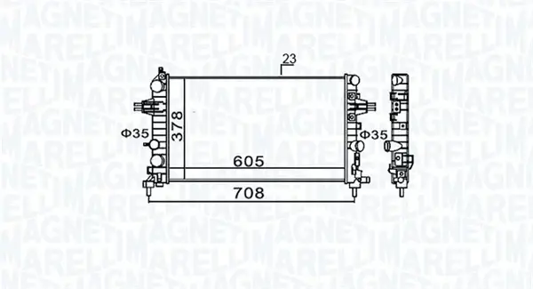 Радіатор двигуна OPEL ASTRA H, ASTRA H CLASSIC, ASTRA H GTC, ZAFIRA B 1.6-1.8LPG 03.04-04.15 MAGNETI MARELLI 350213159300 (фото 1)
